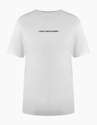 Love Moschino Womens Love Moschino Bold Logo White T-Shirt - Size: 18/16