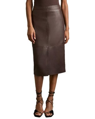Reiss Miley Leather Midi Skirt