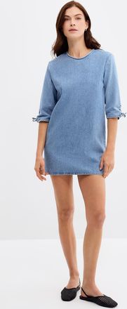 Sessun Womens Tizzano laced sleeves denim dress
