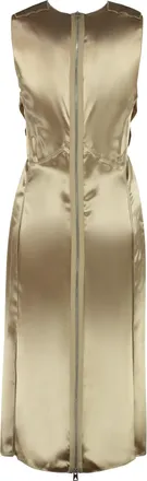 Bottega Veneta Womens Satin Dress Sesame Acetate