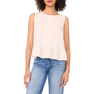 Vince Camuto Sleeveless Peplum Top in Rainy Day at Nordstrom Rack, Size X-Small
