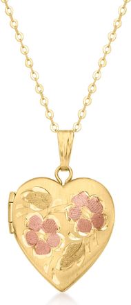 Canaria Canaria 10kt Yellow Gold Floral Heart Locket Necklace