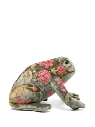 Anke Drechsel frog embroidered soft toy - Green