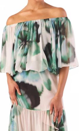 Misa Dylan Chiffon Top In Verdant Anemone