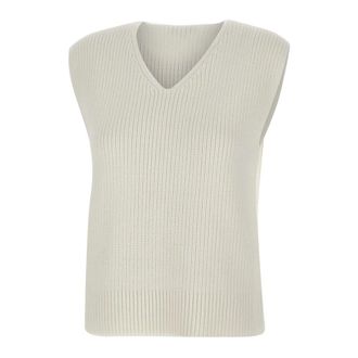 Vince V-neck Knitwear, female, White, Size: L V-neck Knit Vest