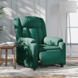 vidaXL Vidaxl - Sill&oacute;n Reclinable El&eacute;ctrico Tela Verde Oscuro