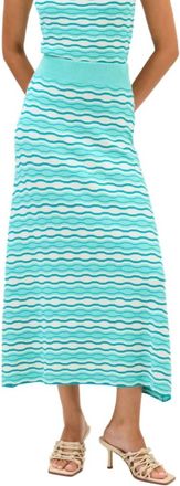 Allison New York Wavey Knit Skirt In Teal