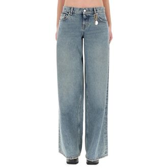 Stella McCartney Vintage Wash Wide-Leg Jeans - Dames - Jeans - Blauw - Maat: W27 Katoen