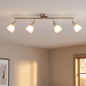 Globo Lighting Lampada Da Soffitto Apparecchio Spot Mobile Metallo Nichel Opaco Soggiorno Sala Da Pranzo Camera Da Letto
