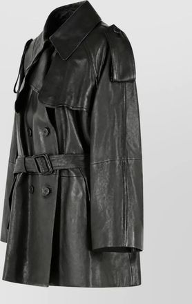 Acne Studios leather single breasted coat