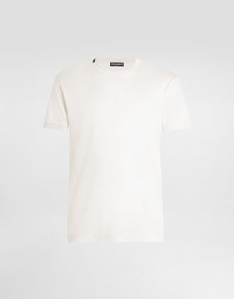 Dolce & Gabbana Short-sleeved Silk T-shirt - Man T-shirts And Polos White 44