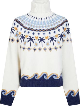 Alanui Sweet Winter Cropped Patterned Turtleneck Sweater