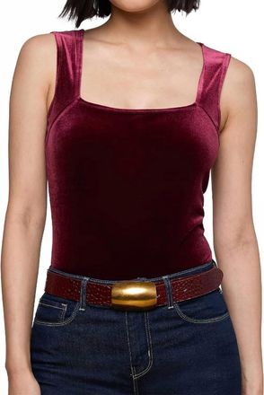 L'agence Molly Velvet Bodysuit In Dart Port