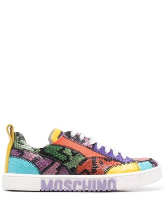 Moschino logo colour-block sneakers - Orange