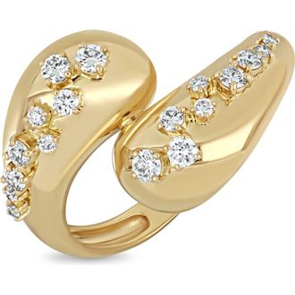 Bony Levy 18K Gold Mika Diamond Crossover Ring in 18K Yellow Gold at Nordstrom, Size 6.5