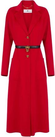 Elisabetta Franchi Double Cloth Belted Coat