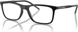 Dolce & Gabbana 55mm Rectangle optical glasses in Black at Nordstrom