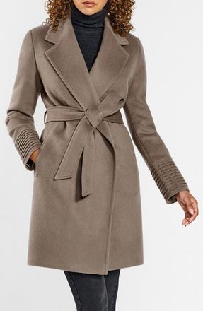 Sentaler Pickstitch Detail Alpaca & Wool Wrap Coat in Beige at Nordstrom, Size X-Large