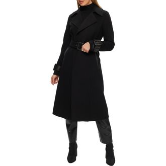 Gorski Loro Piana Wool Blend Trench Coat in Black/black at Nordstrom, Size Medium