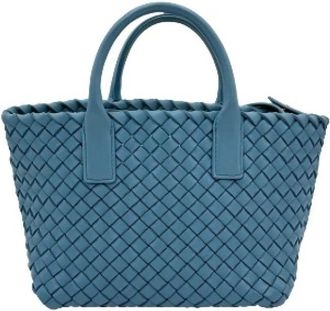 Bottega Veneta Pre-owned Vintage Tote Bag - Dames - Vintage Shopper - Blauw - ONE Size - Leer - Vintage