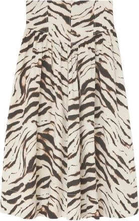 Ganni Gedrukte Stretch Katoenen Lange Rok - Dames - Midirokken - Veelkleurig - S - Katoen - Rokken