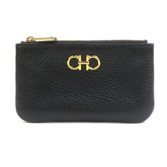 Ferragamo Black Leather Coin Purse/Coin Case (Pre-Owned)