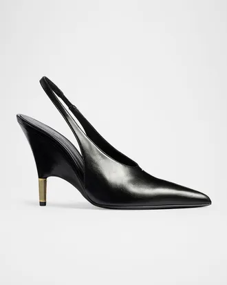 Khaite 100mm Bella Leather Slingback Pumps