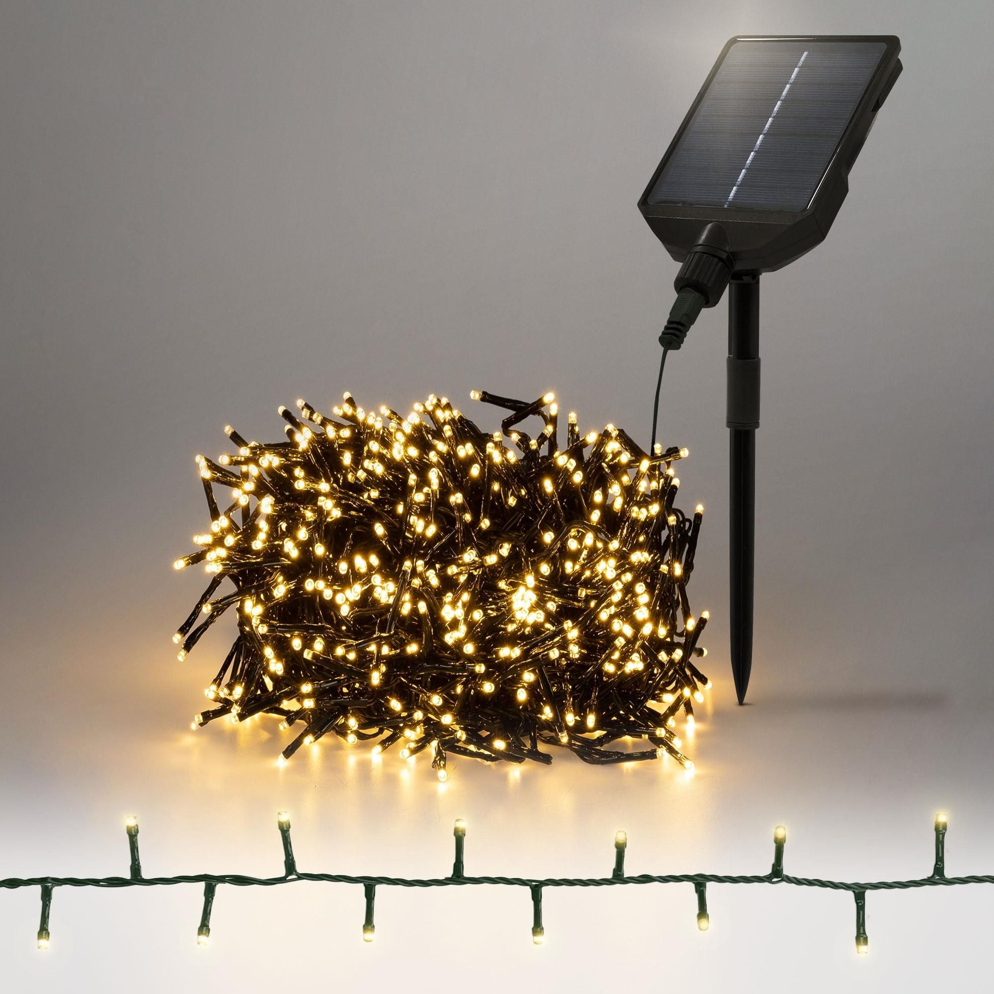 ECD Germany LED Cluster Lichterkette 5,5m – 768 Warmweiße LEDs, 8 Modi, Timer, IP44 Für Innen & Außen