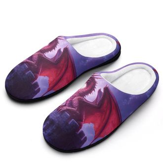 Generic Dragon Womens Slippers Warm House Slippers Indoor House Shoes with Anti-Skid Rubber Sole