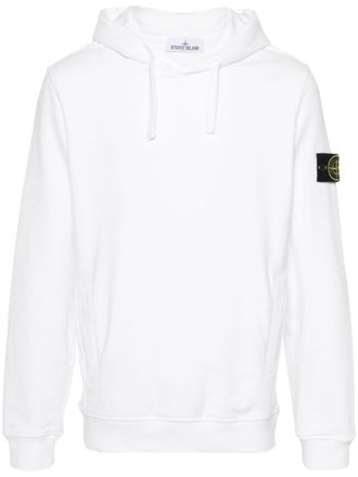 Stone Island Compass-badge cotton hoodie - men - Cotton - S - White