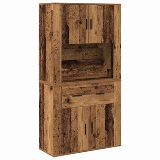 Berkfield Home Highboard Old Wood 80x33x150 cm Engineered Wood in Brown | Size: 80 x 33 x 150 cm