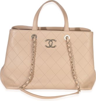 Chanel Quilted Calfskin Large Serial Shopper Tote