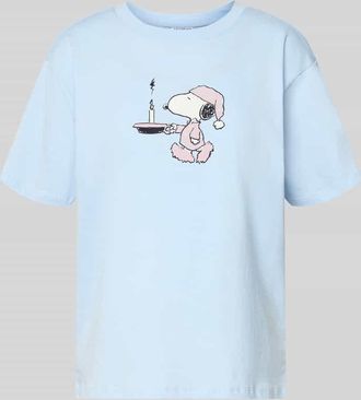 Jake*s Casual Pyjama-Oberteil mit Snoopy-Print in Hellblau, Gr&ouml;&szlig;e XL
