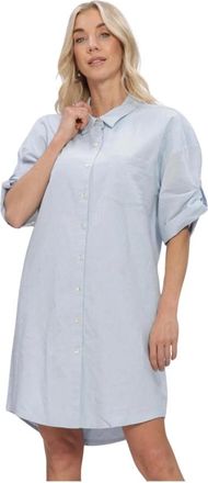 Notre-V Kleedjes, Dames, Blauw, S, Katoen, Nv-Henline Overhemdjurk