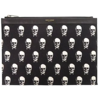 Saint Laurent Pre-owned Clutch bag - Heren - Pre-owned - Zwart - Maat: ONE Size Leer