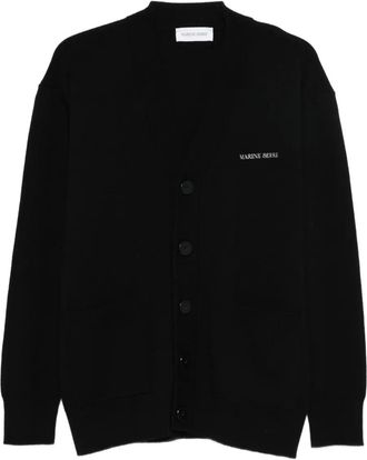 Marine Serre Cardigan con scollo a V - Nero