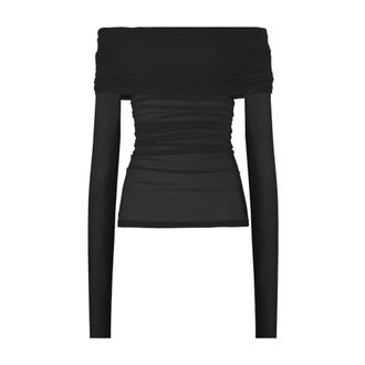 Wolford Sheer Drape Top Lange Mouwen - Dames - Longsleeves - Zwart - L - Wol - Tops