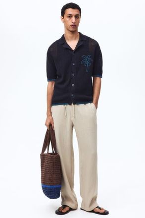 H&M Relaxed Fit Trousers in Beige at Nordstrom, Size Xx-Large