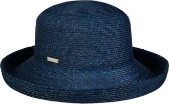 Seeberger Javina Upward Brimmed Straw Hat Women/Men - Summer Women&acute;s Sun Spring-Summer - One Size Navy