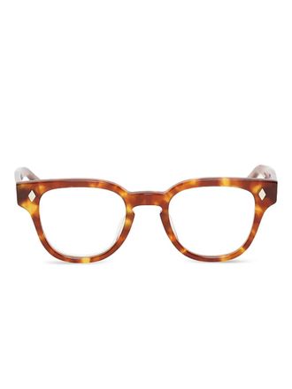 JULIUS TART OPTICAL Bril met schildpad schild design - Bruin