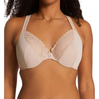 Playtex Front Close No Poke Dreamwire Bra In Taupe