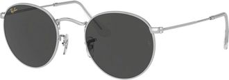 Ray-Ban Retro Ronde Metalen Zonnebril - unisex - Zonnebrillen - Grijs - 50 MM - Accessoires