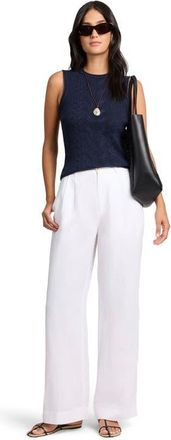 Onia Linen Cable Knit Tank in Noir Navy at Nordstrom, Size X-Small