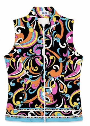 Tabi Footwear Womens Paulina Vest In Black/ Multi