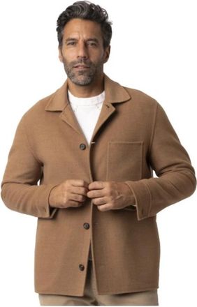 Eleventy Shirt Jacket - Heren - Zomerjassen - Bruin - 2XL - Wol - Jassen