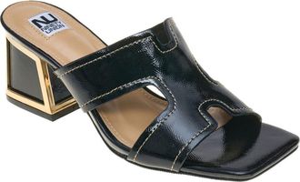 Ninety Union Bright Block Heel Slide Sandal in Black at Nordstrom Rack, Size 12