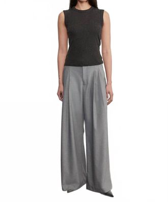 Enza Costa Sleeveless Crew Top In Charcoal