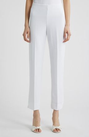 Anne Klein Hollywood Waist Ankle Pull-On Pants in Crisp White at Nordstrom, Size X-Large