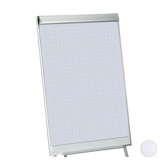 Relaxdays Papel De Rotafolio, Rollo 50 Hojas, Cuadriculado, Bloc Pizarra, 60 G/m&sup2;, 6 Perforaciones, 57,5 X 81 Cm, Blanco - Relaxdays