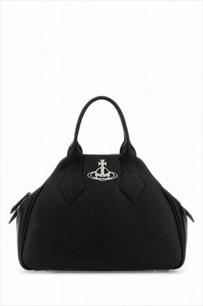 Vivienne Westwood Textured Synthetic Leather Tote Bag With Metallic Emblem